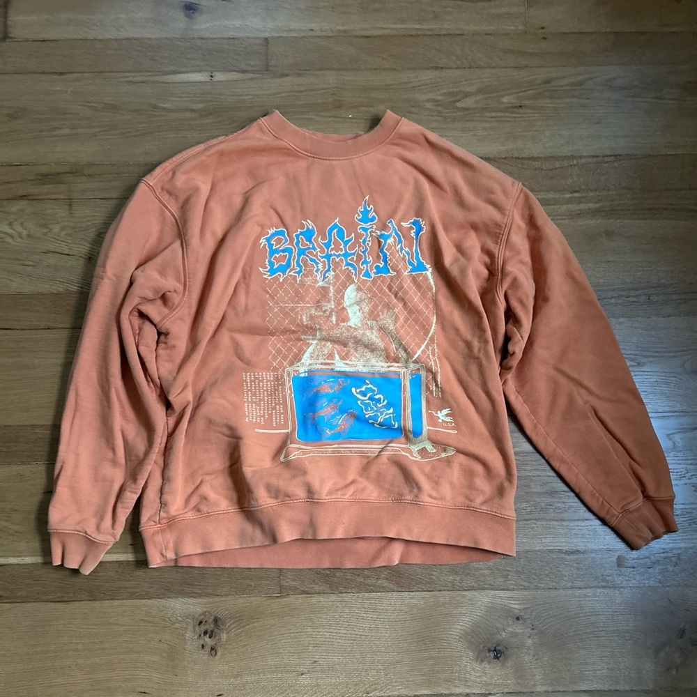 Brain dead Crewneck; Orange; XL